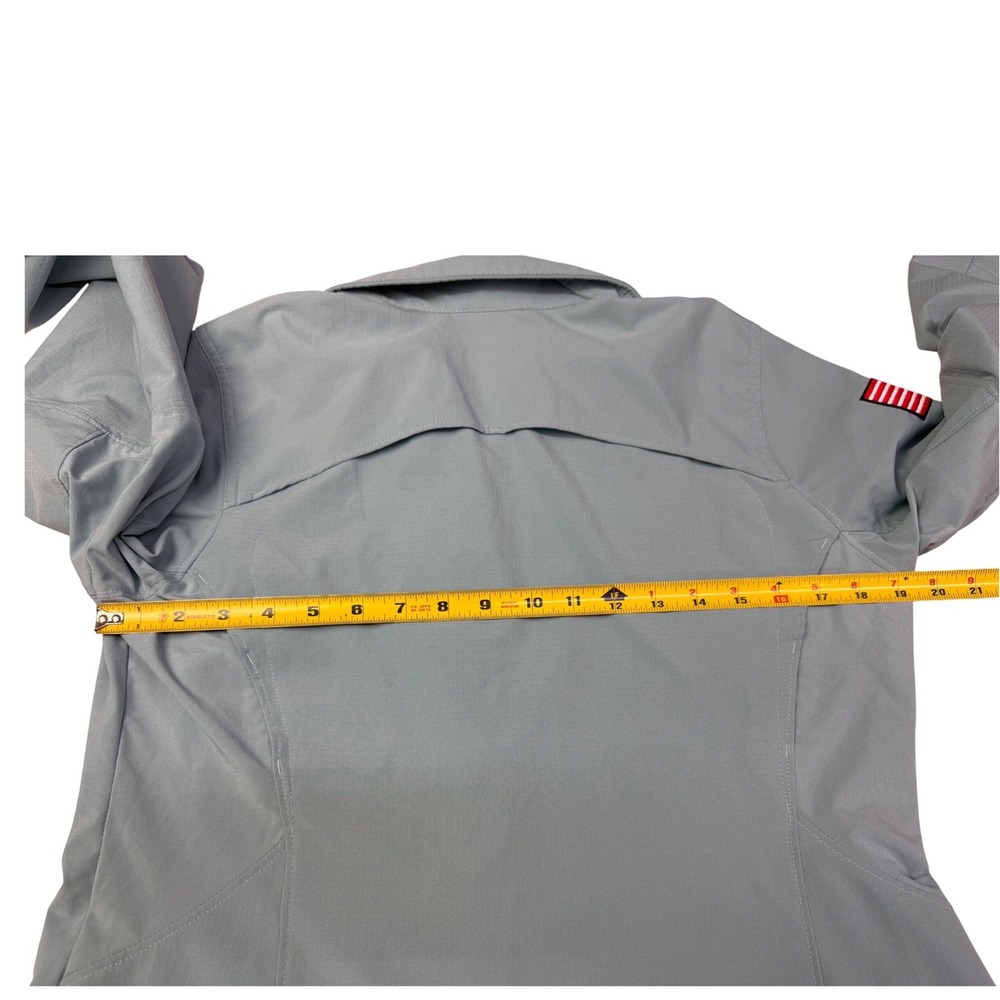 Columbia Womens Silver Ridge Long Sleeve Shirt Blue Grey Sun Valley AL7079 L‎ - Picture 9 of 11
